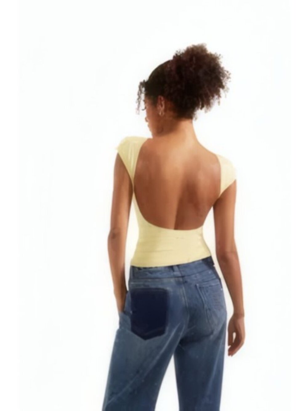 Wild Fable T Shirt Womens large Yellow Cropped Boat Neck Short Sleeve